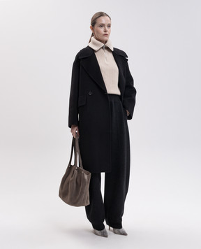 Max Mara Black double-breasted BRUNO coat made of wool and cashmere SMMBRUNO