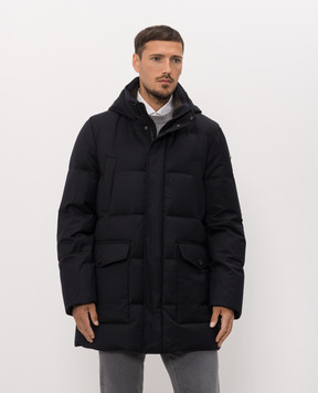 Peserico Blue down jacket with wool R52244D2574