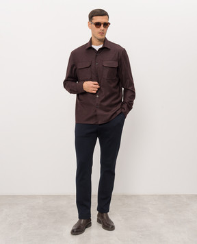 CAPOBIANCO Burgundy wool shirt 21M502FA00