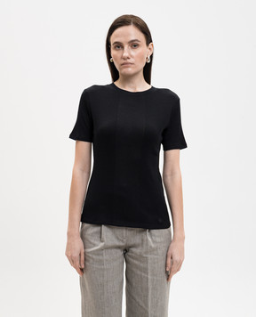 Loulou de Saison AVALYN black ribbed T-shirt AVALYNLDS