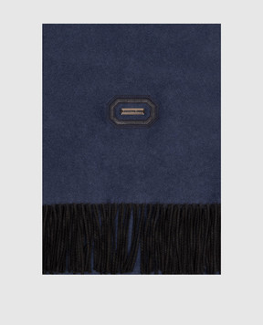 Stefano Ricci Blue cashmere scarf with fringe MWA63000806853