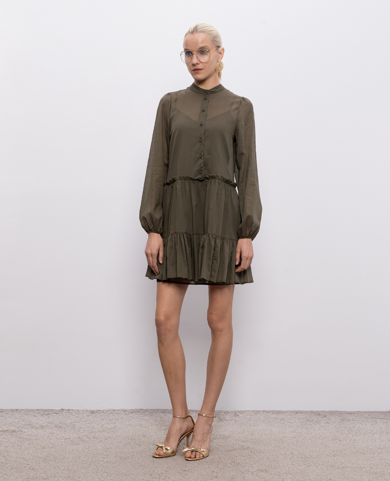 

Green dress with metal logo Twinset