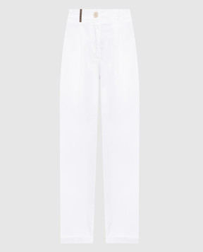Peserico White pants with a patch A04987T2302481