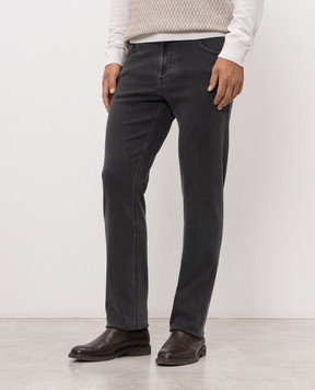 Stefano Ricci Grey jeans with logo patch MFT63B2160TR183K