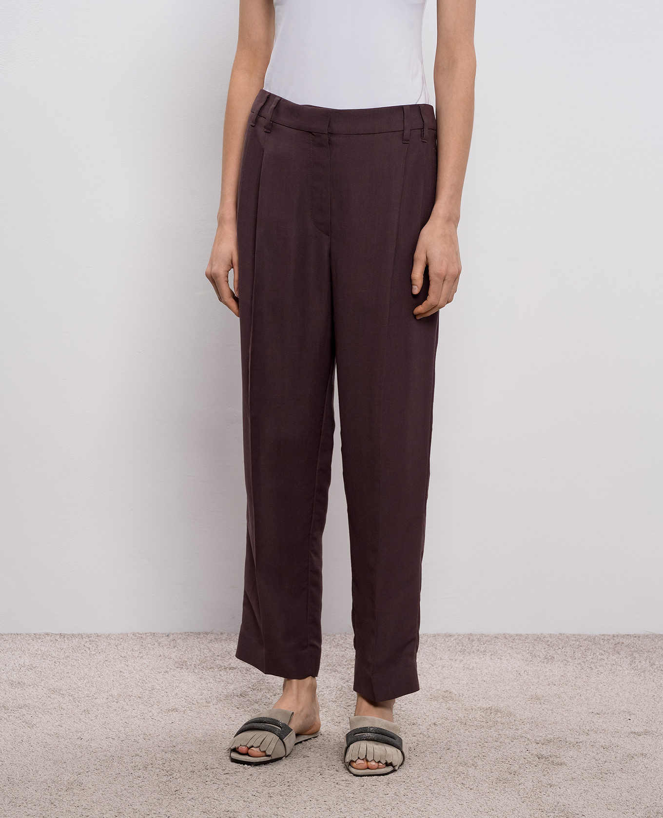 

Brown linen pants Brunello Cucinelli