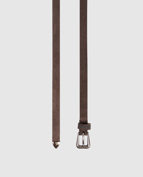 Brunello Cucinelli Brown suede belt with monil chain M0DELC149P