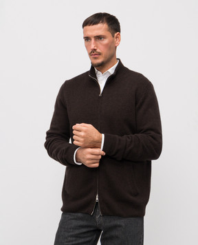Cashmere&Whiskey Brown cashmere cardigan MU7931307341PF