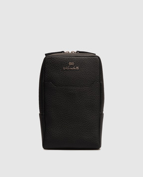 Enrico Mandelli Black leather sling bag 0CROSS7213