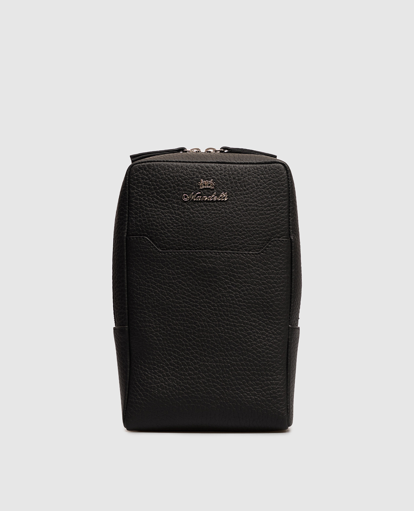 Black leather sling bag
