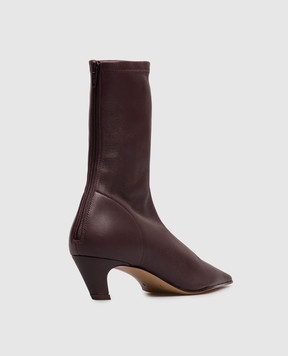 Khaite Burgundy leather ankle boots Arizona F1122994