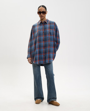 Juun.j Blue checkered shirt JW6264W05P