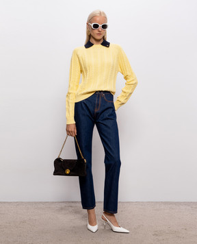 Versace Yellow sweater with polo collar 10257341A18332