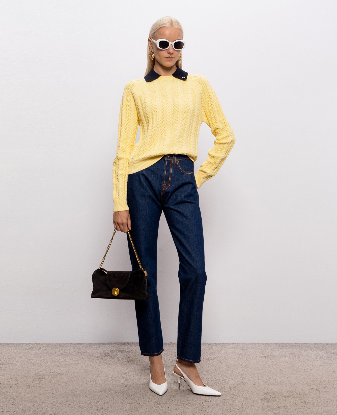 Yellow sweater with polo collar Versace 2