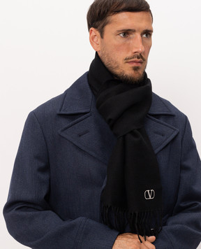 Valentino Black wool scarf 9Y2ET028UJC