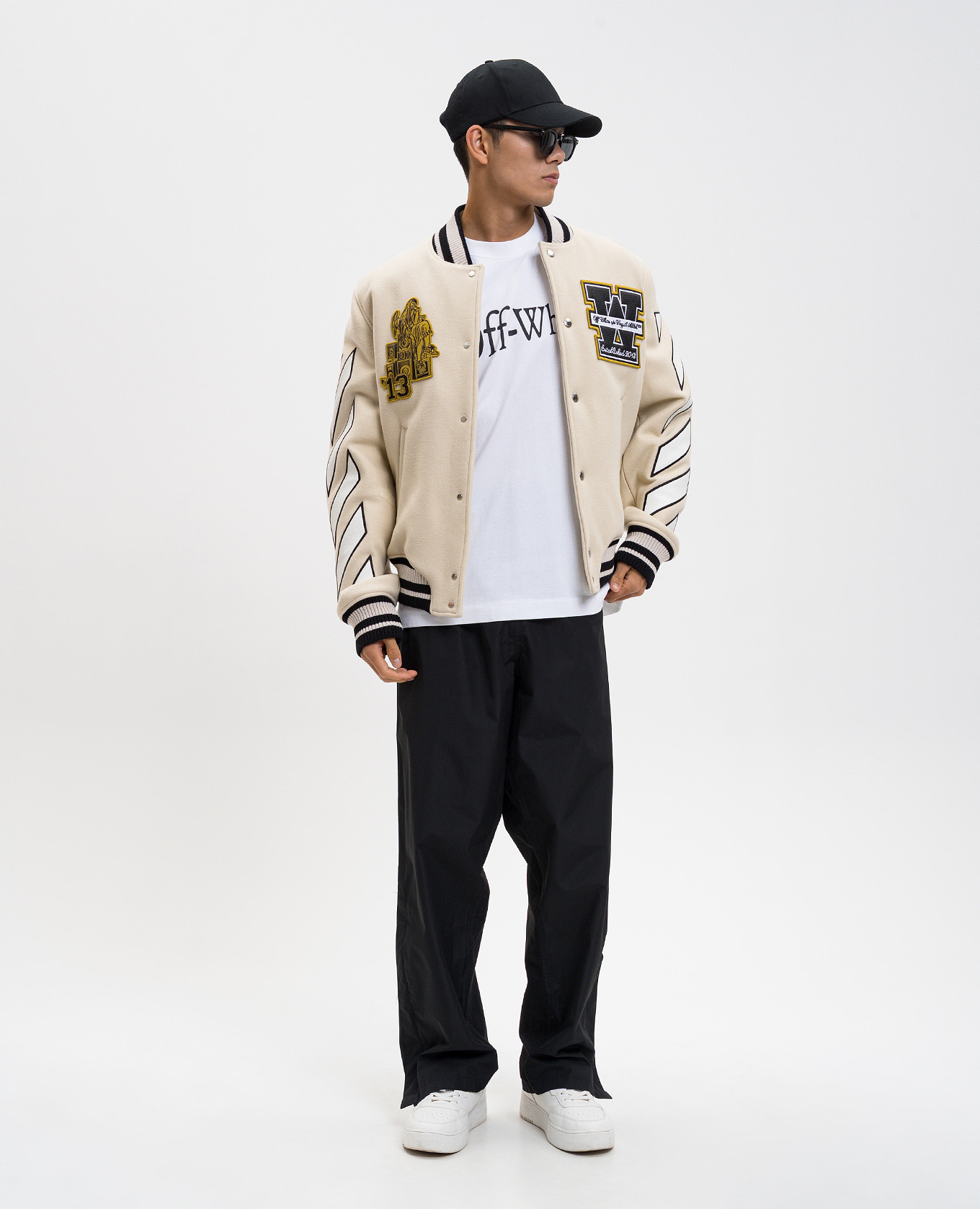 

Beige Lion bomber jacket with wool Off-White