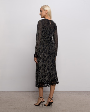 Ermanno Scervino Black dress with floral pattern D492Q361APWVX