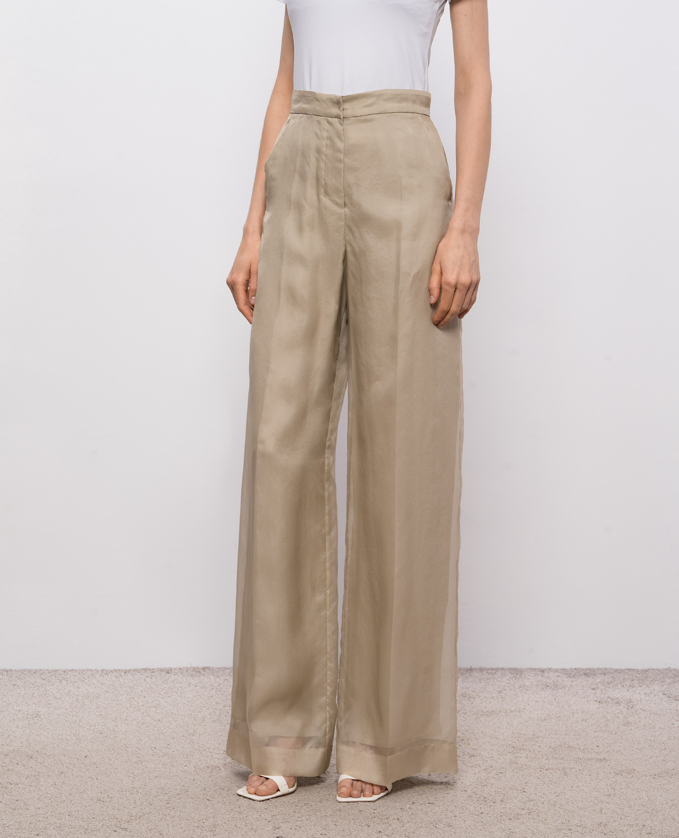 OLIVI beige silk pants Max Mara 3