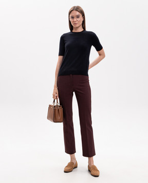 Max Mara TAGENDA blue silk and wool top MSTAGENDA