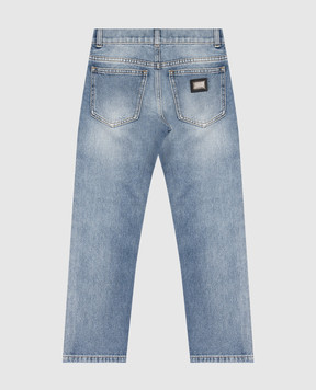 Dolce&Gabbana Children's blue jeans with a worn effect L42F90LDD8346