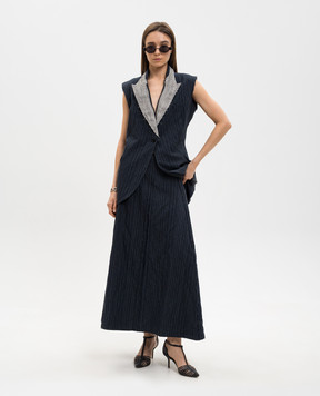 Marc Le Bihan Blue striped vest 2204