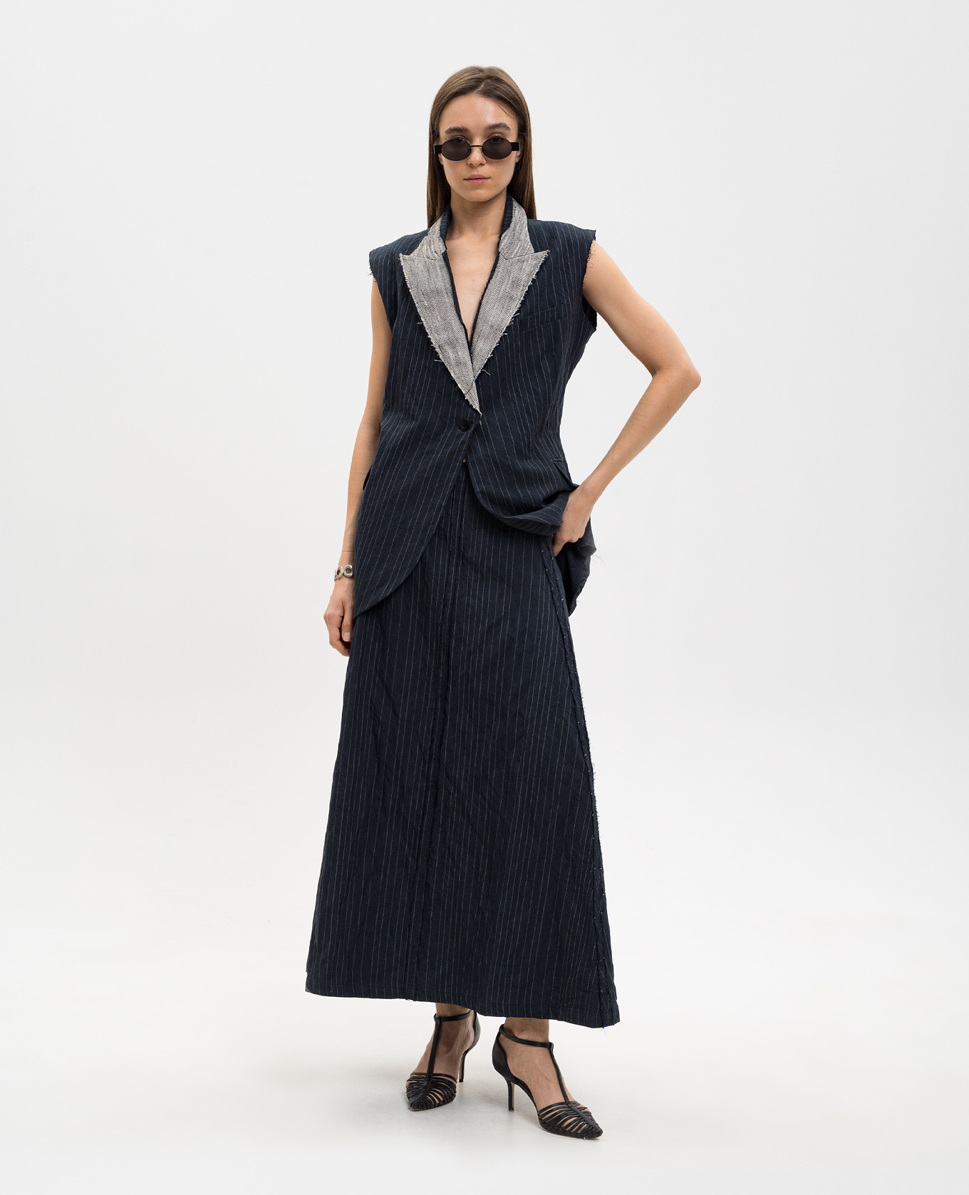 

Blue striped skirt Marc Le Bihan