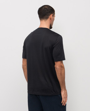 Brunello Cucinelli Black T-shirt with silk MD8211308