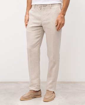 Stefano Ricci Beige linen pants with logo M1T80A0003L0005Q