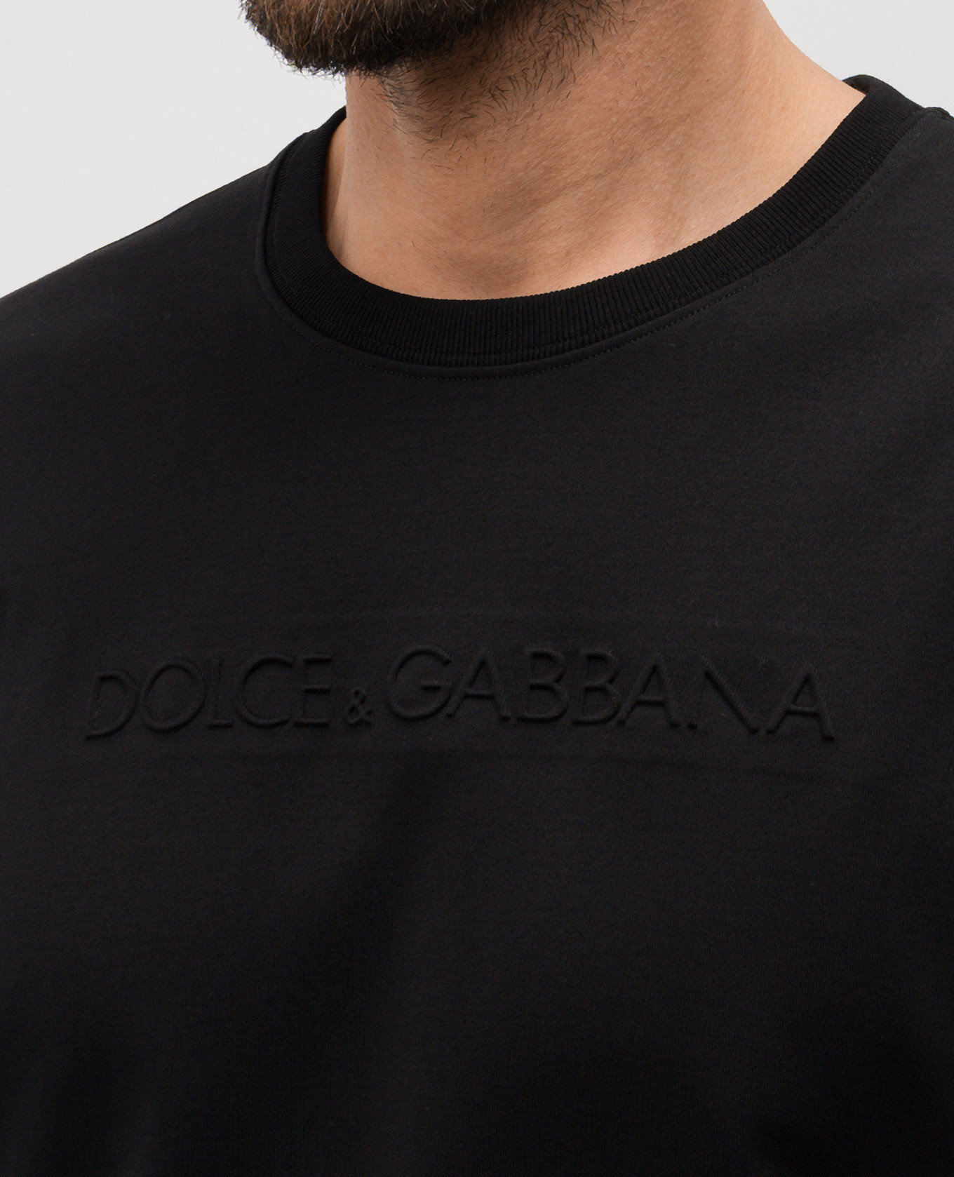 Black T-shirt with textured logo Dolce&Gabbana 5