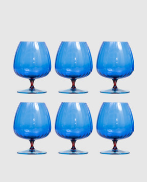La Reine Set of blue Joy cognac glasses 6 pcs JOYCOGNAC