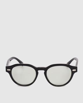 Brunello Cucinelli Iconic Meridian Black Sunglasses with Logo Engraving MOCSTEMV12