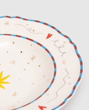 Bitossi Home White porcelain soup plate Star PAN01042