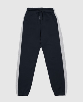 Dolce&Gabbana Kids' blue joggers with logo print L4JPMGG7PWP814