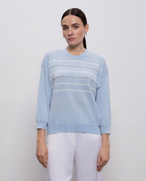 Peserico Blue jumper with monil chain A99087F149234S