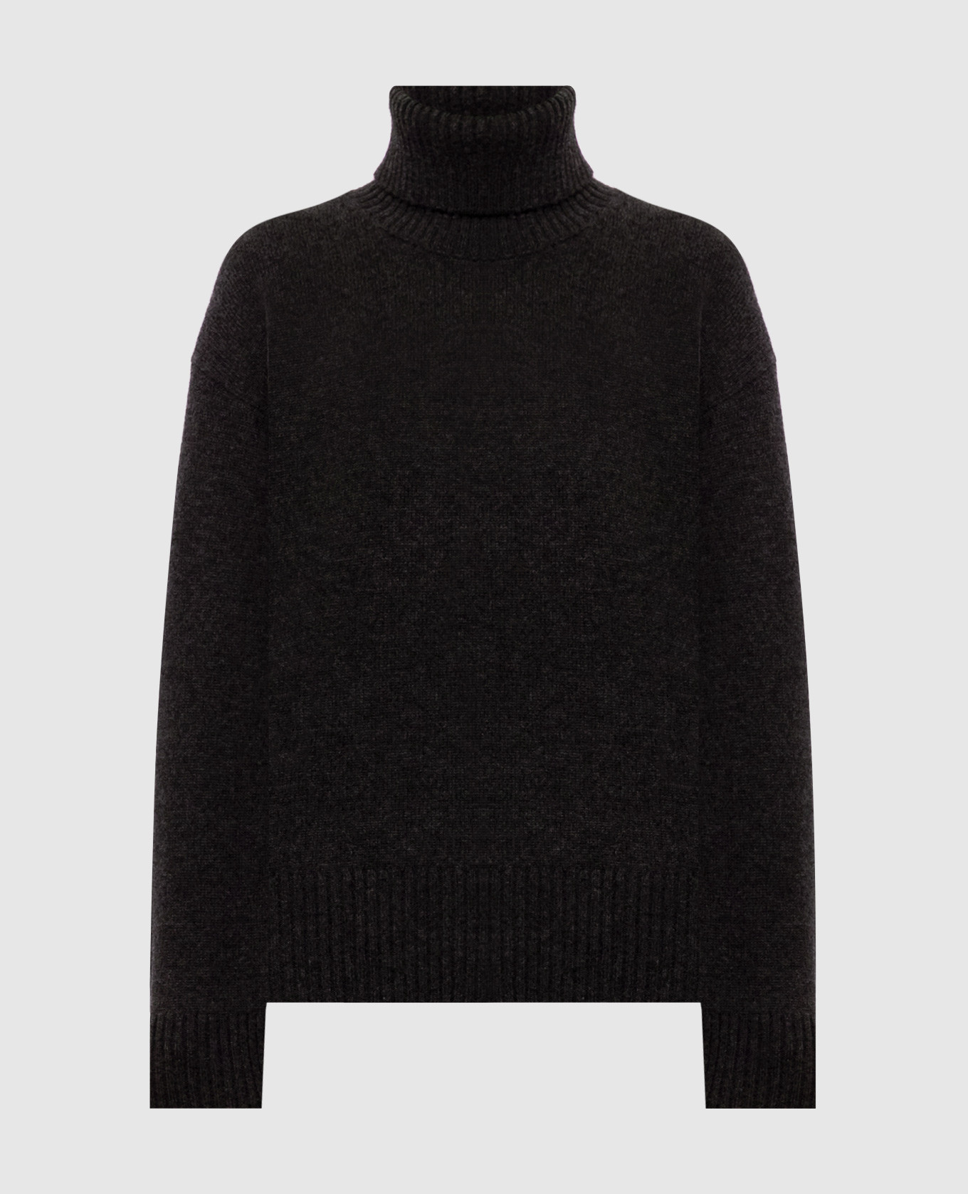 Dark brown wool, silk and cashmere sweater