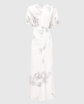 Victoria Beckham White floral print midi dress 1126WDR007038B