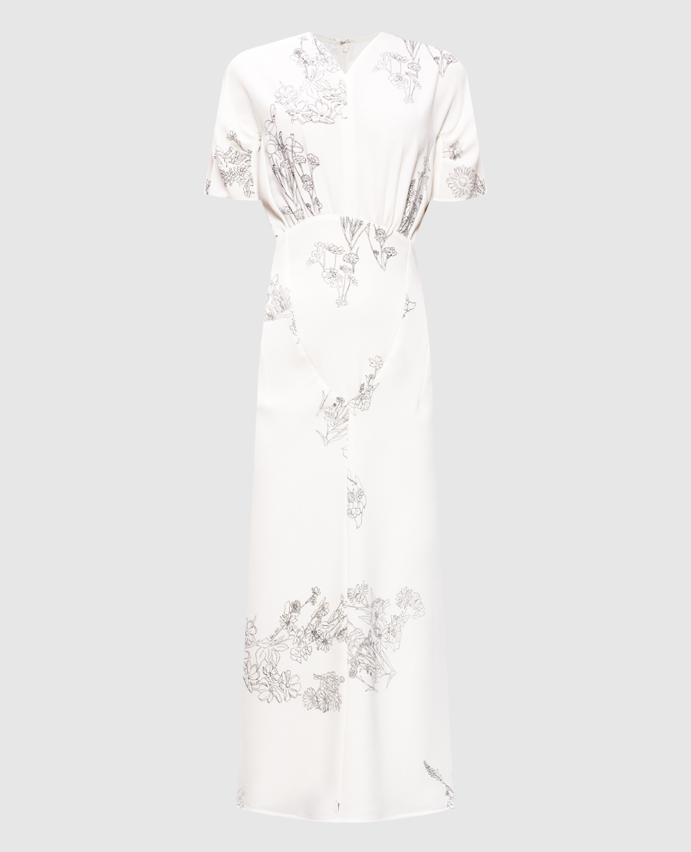 

White floral print midi dress Victoria Beckham