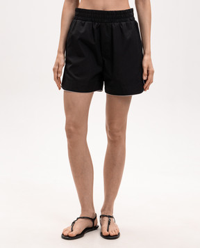 Palm Angels Black shorts with contrast logo PWCB028S26FAB001