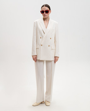 Maison Margiela MM6 White double-breasted jacket with wool S52BN0144M35436
