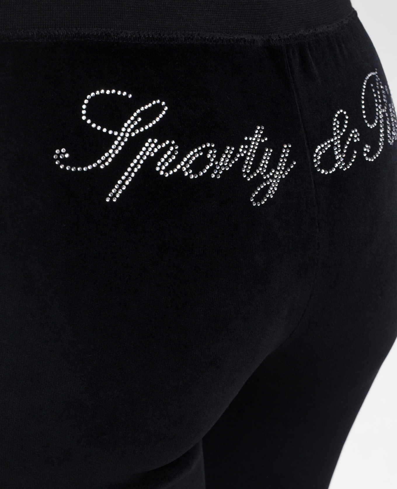 Black velour track pants with crystals Sporty & Rich 5