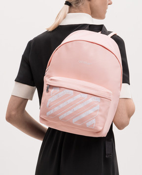 Off-White Children's pink backpack with branded print OGNB001S26FAB001