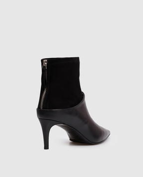 Premiata Black leather ankle boots with layering effect M7487