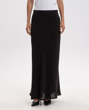 Twinset Brown maxi skirt with wool 262TF2073
