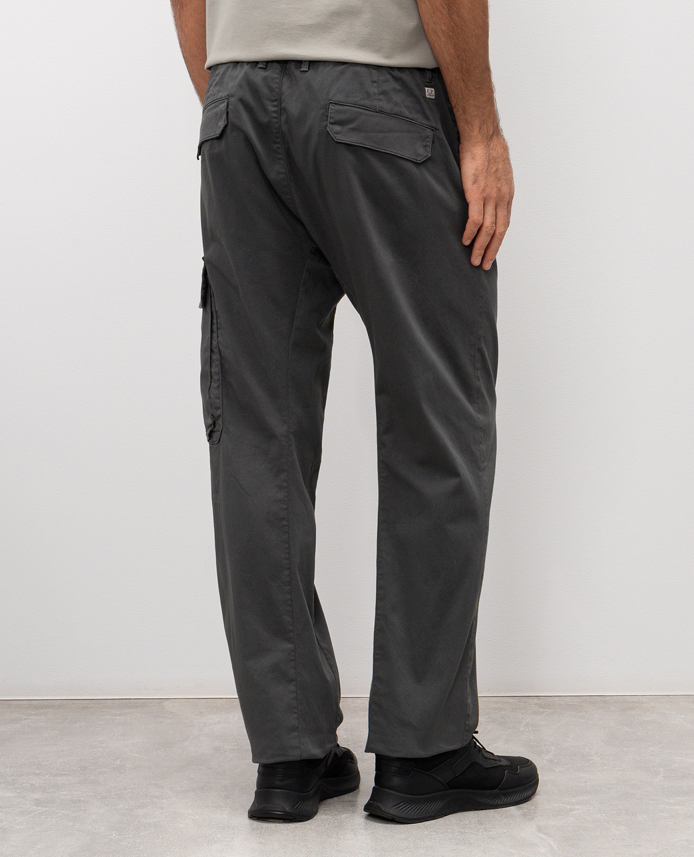 Grey pants with logo patch C.P. Company 4