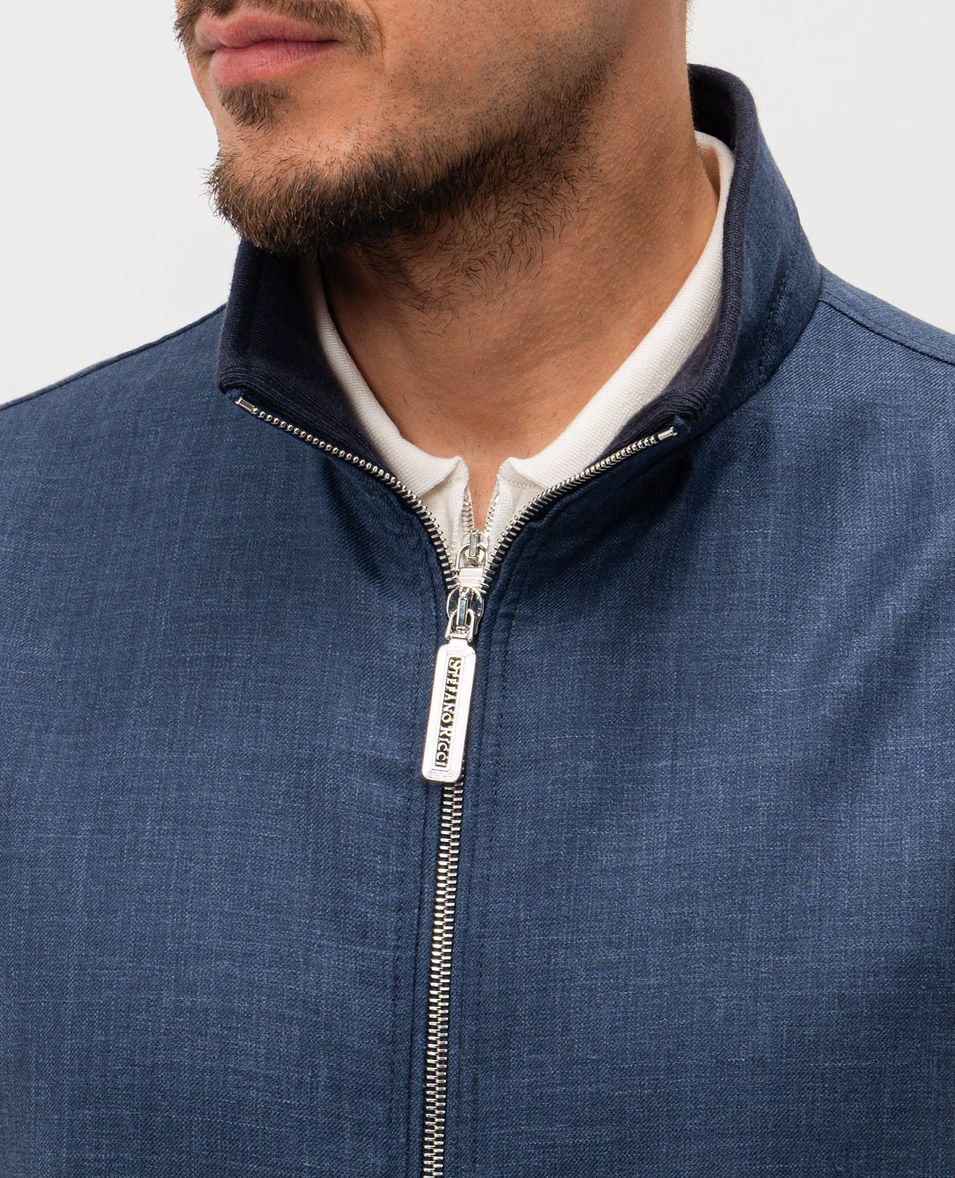 

Blue wool, silk and linen jacket Stefano Ricci