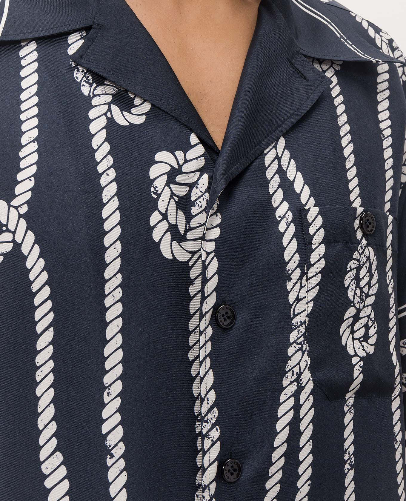 Blue printed silk shirt Dolce&Gabbana 5