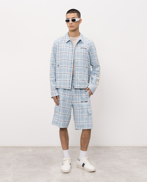 Palm Angels Blue checked shirt jacket PMES04ES26FAB001