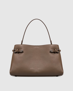 Brunello Cucinelli Brown leather bag with embossed logo MBDKB2820