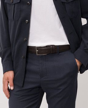Cashmere&Whiskey Dark brown leather belt DEER