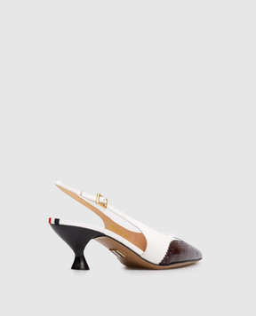Thom Browne White leather slingbacks FFI017AL0126