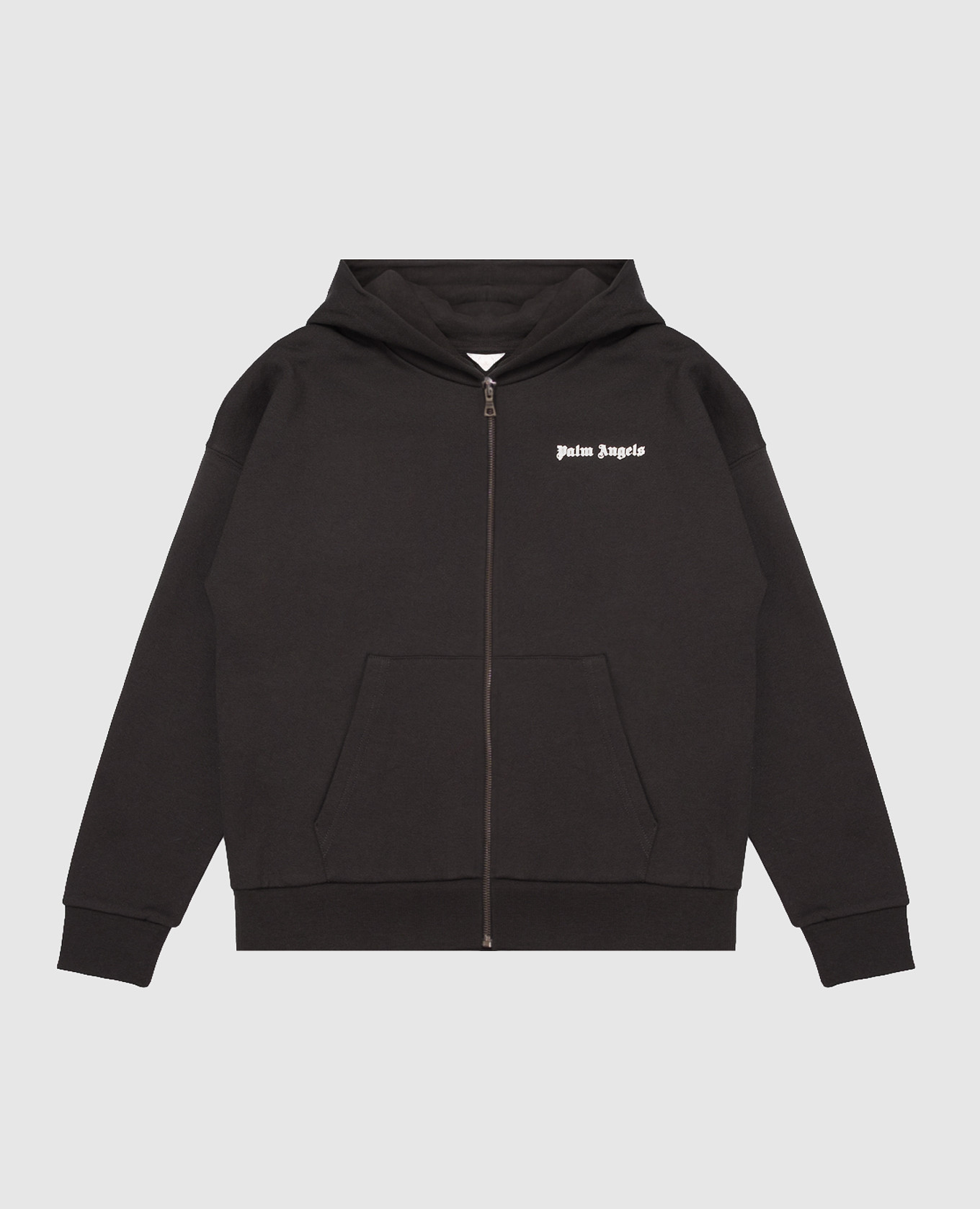 Children's insulated black sports jacket with logo print